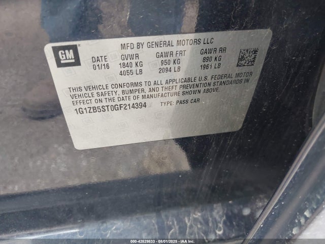 1G1ZB5ST0GF214394 Chevrolet lfv - di: direct injection, vvt, gen1 gmna