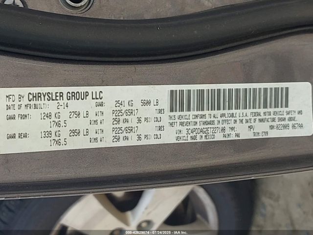 2014 DODGE JOURNEY 3C4PDDAG2ET227108 Photo 8