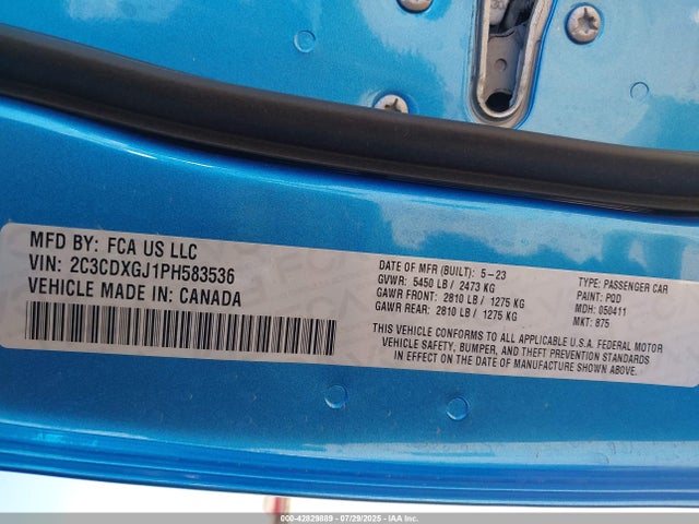 Dodge 2023 2023 2C3CDXGJ1PH583536 Image 9