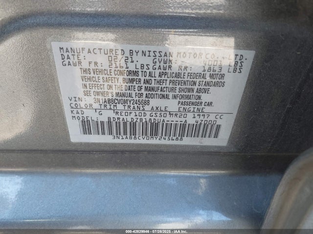 3N1AB8CV0MY245688 Nissan 2021