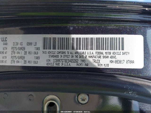 1C6RR7GT6ES465262 RAM 1500