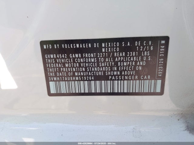3VWH17AU8HM519264 Volkswagen 1.8 tsi