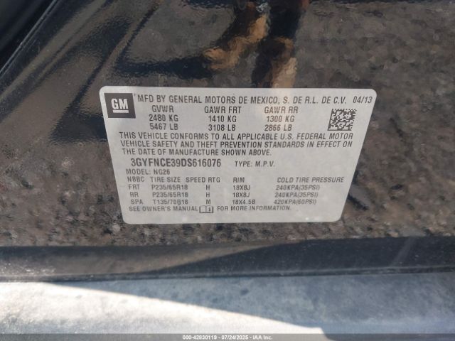 2013 CADILLAC SRX 3GYFNCE39DS616076 Photo 8