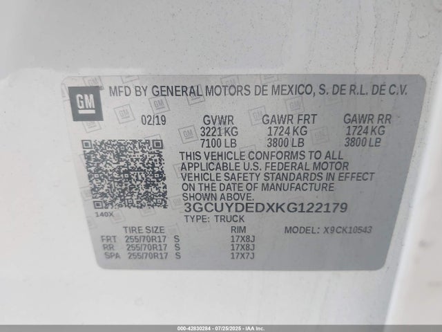 3GCUYDEDXKG122179 Chevrolet l84 - di, dfm, alum, gen 5, var 2