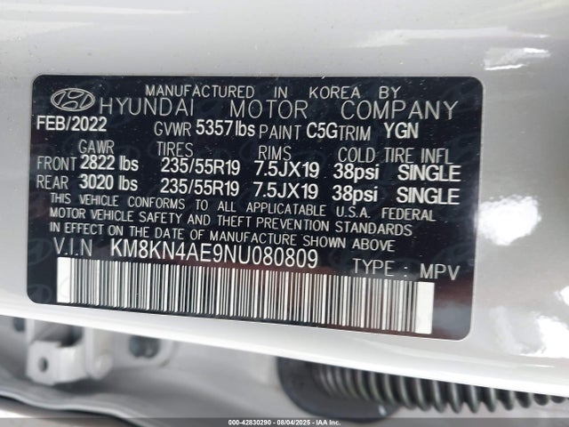 Hyundai Ioniq 5 2022 KM8KN4AE9NU080809 Image 9