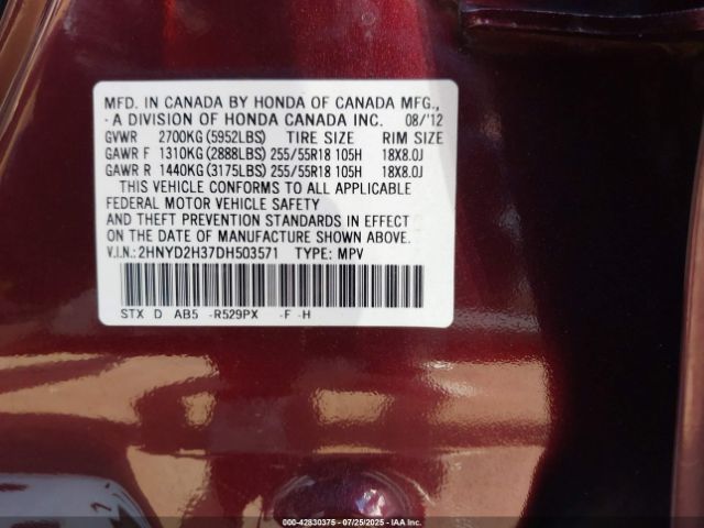 2013 ACURA MDX 2HNYD2H37DH503571 Photo 8