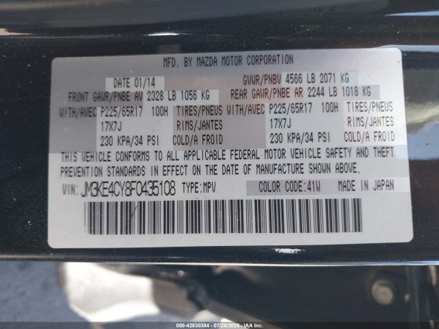 Mazda py 2015 JM3KE4CY8F0435108 Image 9
