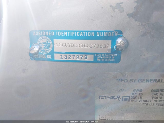 Chevrolet l84 - di, dfm, alum, gen 5, var 2 2020 1GCUYDED3LZ273639 Image 9
