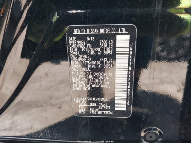 JN8AZ2NE4E9063930 Infiniti 2014