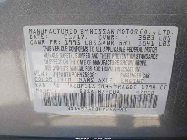 Nissan 2017 2017 3N1AB7AP0HY258381 Image 9