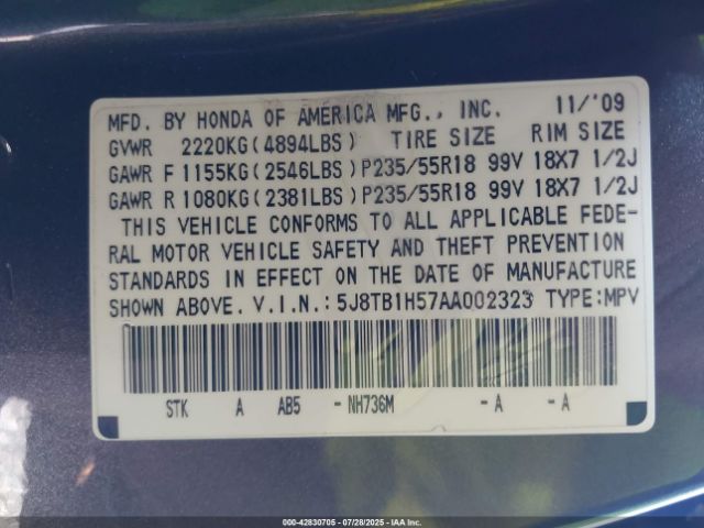 2010 ACURA RDX 5J8TB1H57AA002323 Photo 8