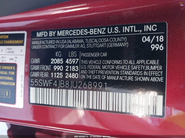 55SWF4JB8JU268991 Mercedes-Benz m274