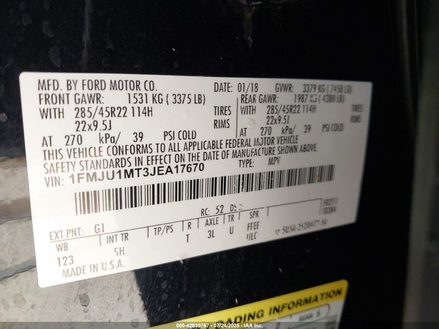 1FMJU1MT3JEA17670 Ford 3.5l gtdi