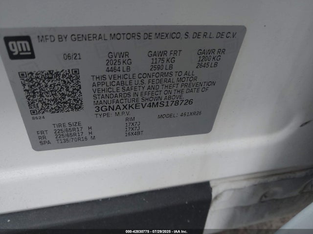 Chevrolet lyx 2021 3GNAXKEV4MS178726 Image 9