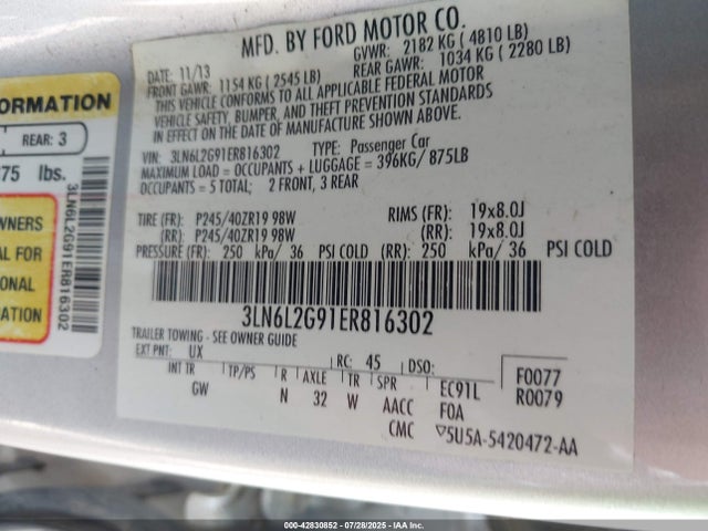 3LN6L2G91ER816302 Lincoln 2014