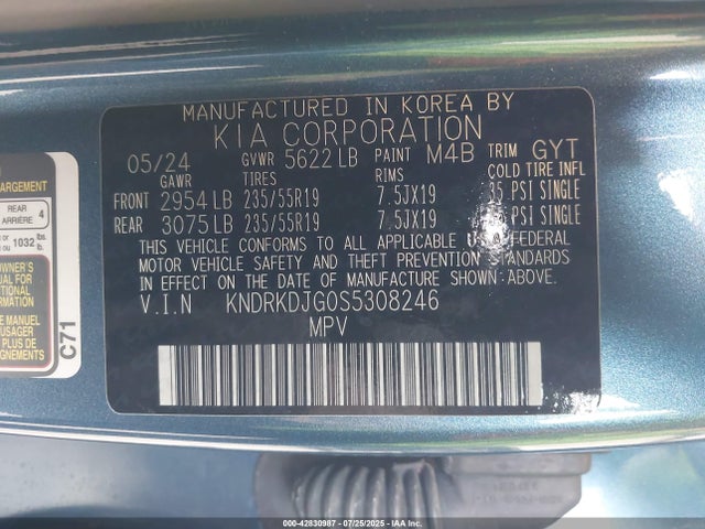 KNDRKDJG0S5308246 KIA t-gdi gamma-ii