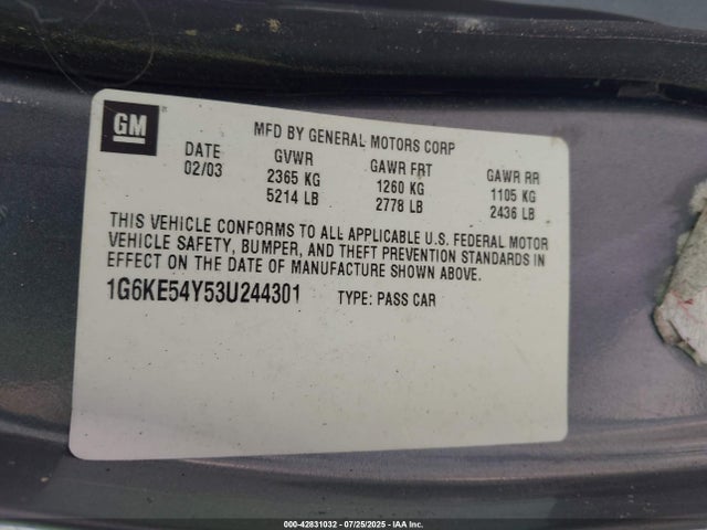 2003 CADILLAC DEVILLE 1G6KE54Y53U244301 Photo 8