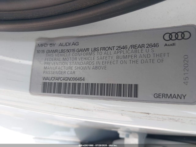 2016 AUDI A6 WAUCFAFC4GN096454 Photo 8