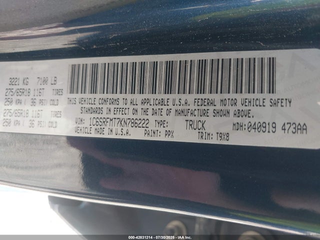 RAM 1500 2019 1C6SRFMT7KN786222 Image 9