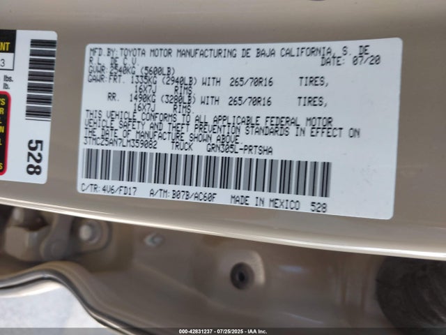 3TMCZ5AN7LM359082 Toyota 2gr-fks