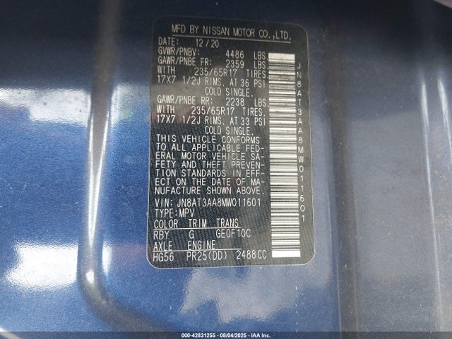 Nissan Rogue 2021 JN8AT3AA8MW011601 Image 9