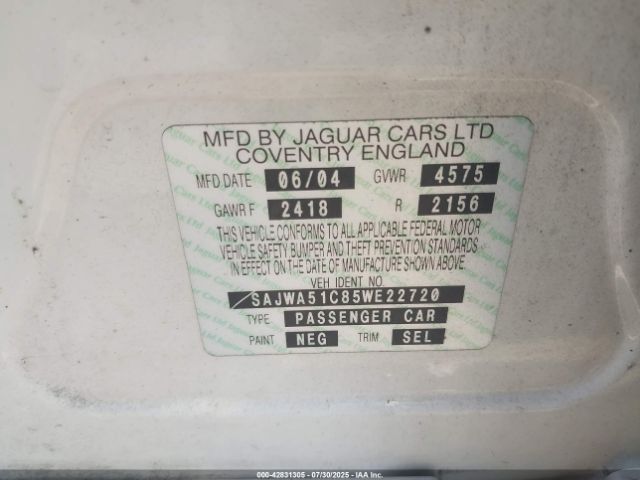 2005 JAGUAR X-TYPE SAJWA51C85WE22720 Photo 8