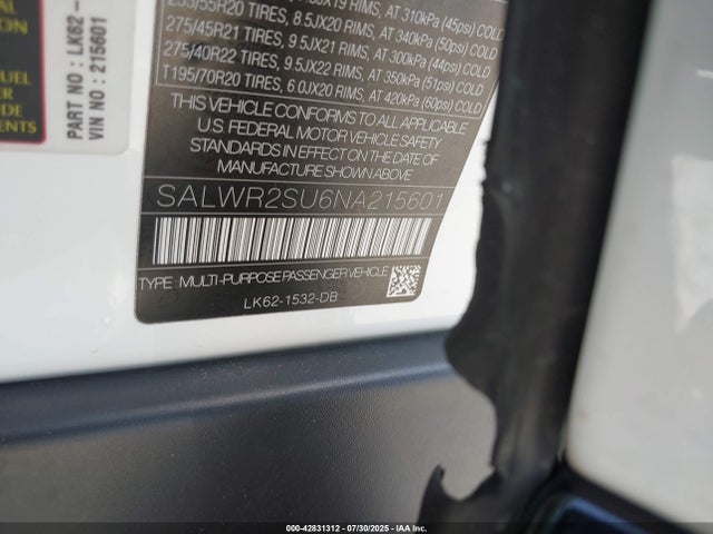Land Rover aj20p6 2022 SALWR2SU6NA215601 Image 9
