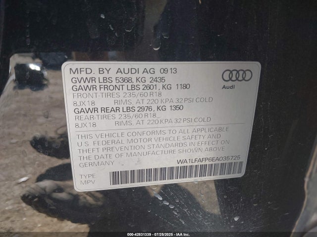 2014 AUDI Q5 WA1LFAFP6EA035725 Photo 8