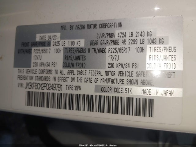Mazda pyud 2023 JM3KFBCM2P0249791 Image 9