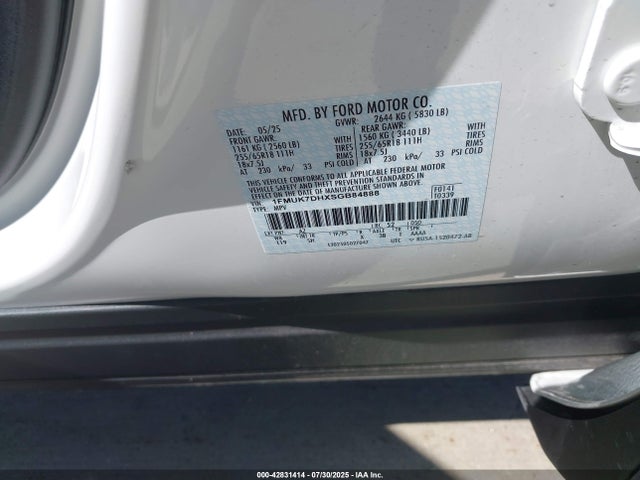 1FMUK7DHXSGB84888 Ford tivct