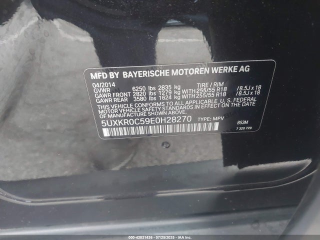 5UXKR0C59E0H28270 BMW X5