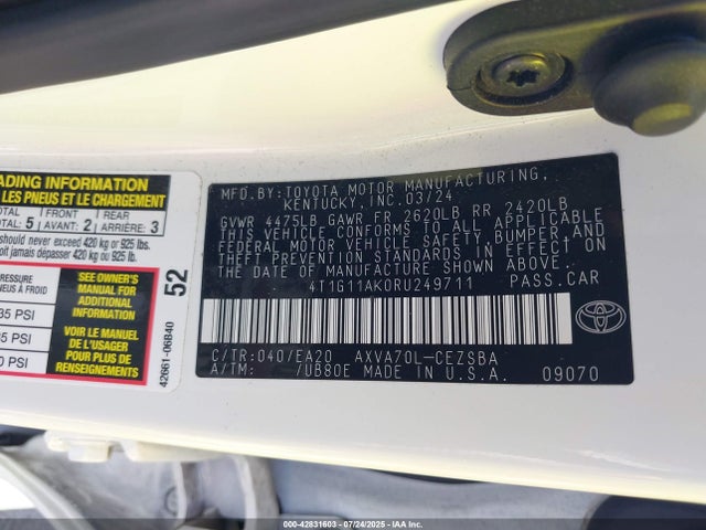 4T1G11AK0RU249711 Toyota a25a-fks