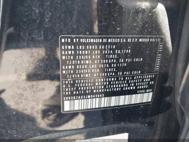 Volkswagen 2018 2018 3VV2B7AX3JM043643 Image 9