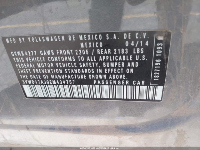 3VWD17AJ0EM434757 Volkswagen Jetta
