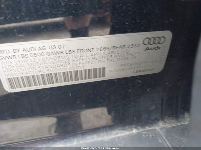 2007 AUDI A6 WAUKH74F37N131071 Photo 8
