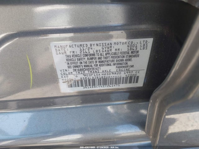 3N1AB8CV4SY261471 Nissan 2025