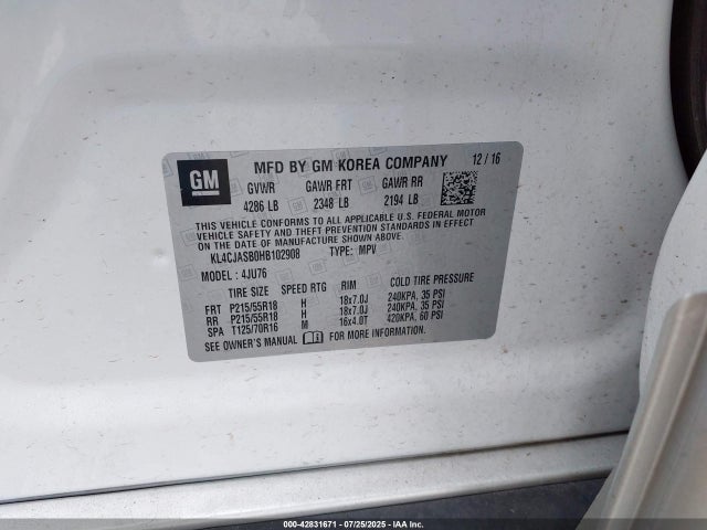 Buick luv mfi, vvt: variable valve timing, alum, e85 max 2017 KL4CJASB0HB102908 Image 9