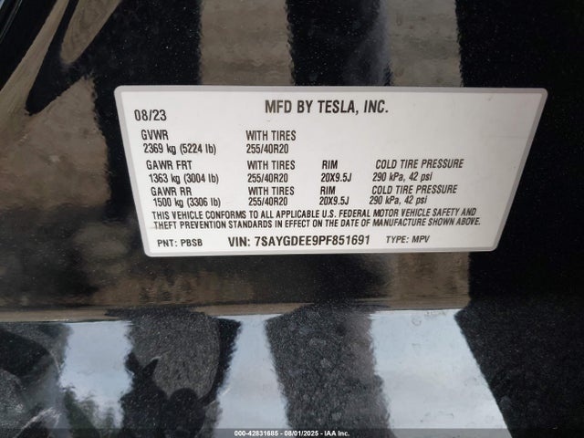 2023 TESLA MODEL Y 7SAYGDEE9PF851691 Photo 8