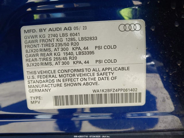 2023 AUDI Q4 E-TRON WA1K2BFZ4PP061402 Photo 8