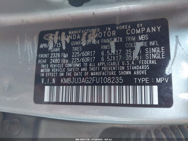 KM8JU3AG2FU108235 Hyundai dohc gdi theta ii