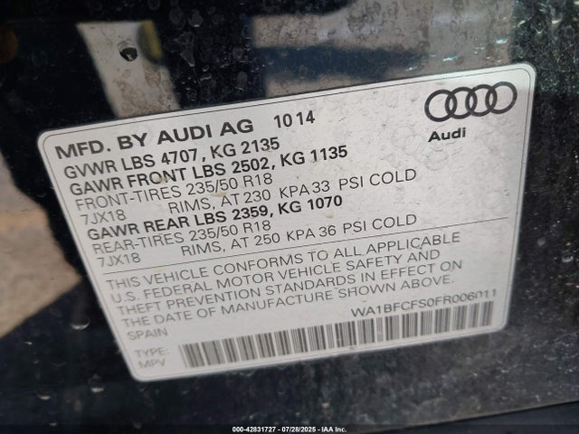 2015 AUDI Q3 WA1BFCFS0FR006011 Photo 8