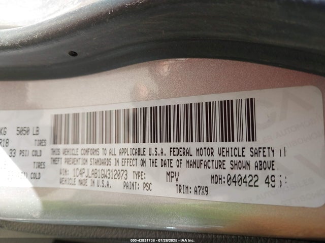 1C4PJLAB1GW312073 Jeep Cherokee