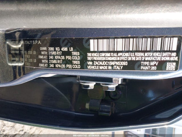 ZACNJDC15NPN53093 Jeep 2022