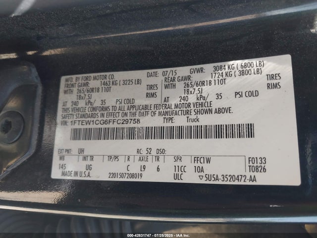 Ford F-150 2015 1FTEW1CG6FFC29758 Image 9