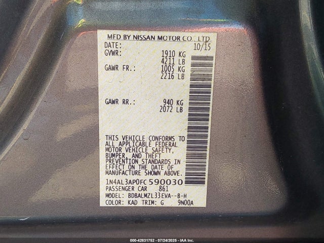 Nissan 2015 2015 1N4AL3AP0FC590030 Image 9
