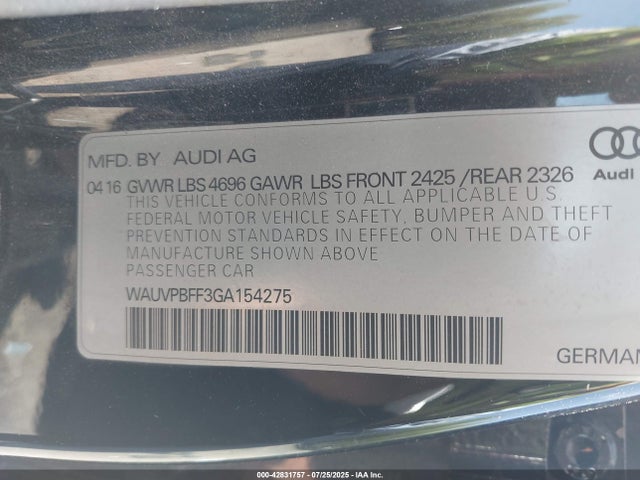 2016 AUDI A3 E-TRON WAUVPBFF3GA154275 Photo 8
