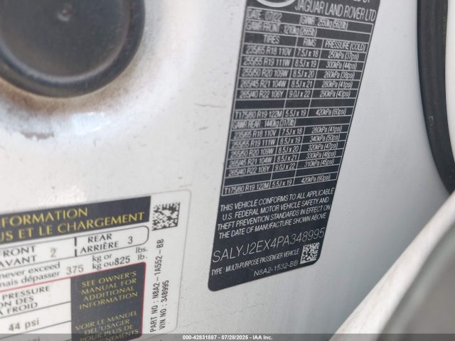 SALYJ2EX4PA348995 Land Rover aj20-p