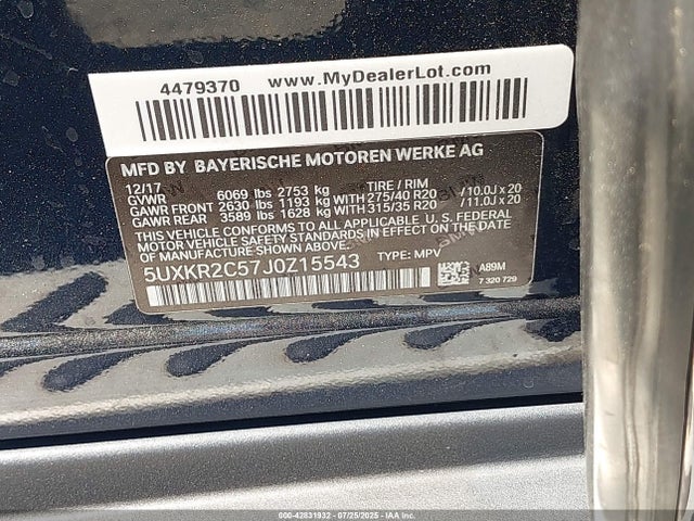 5UXKR2C57J0Z15543 BMW 2018