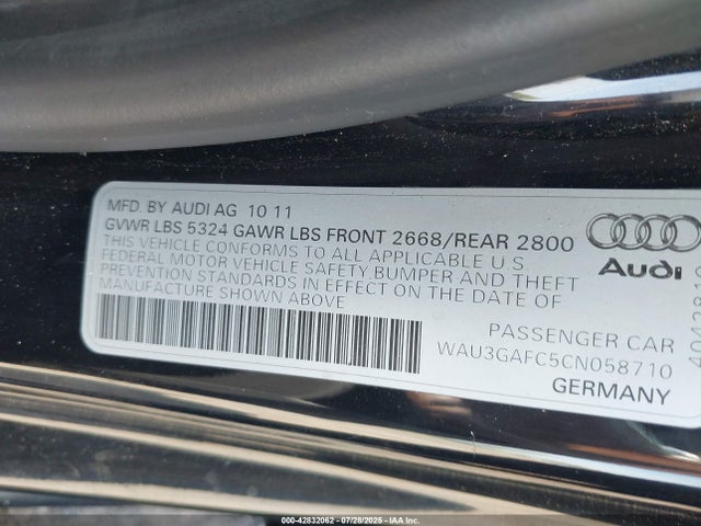 2012 AUDI A7 WAU3GAFC5CN058710 Photo 8