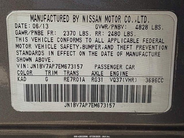 Infiniti Q50 2014 JN1BV7AP7EM673157 Image 9